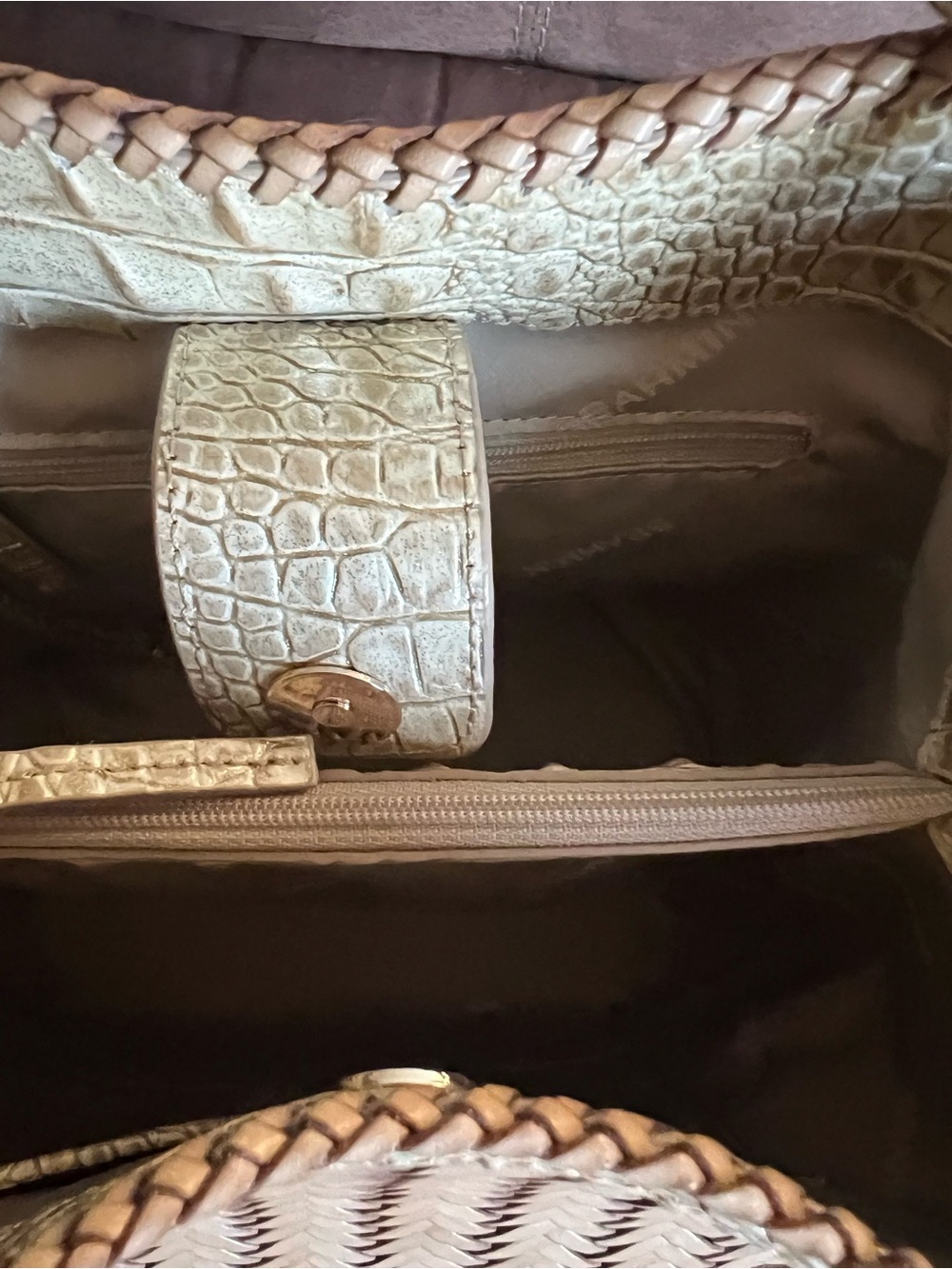 Brahmin Woven Tote in Beige and Tan - Picture 5 of 5